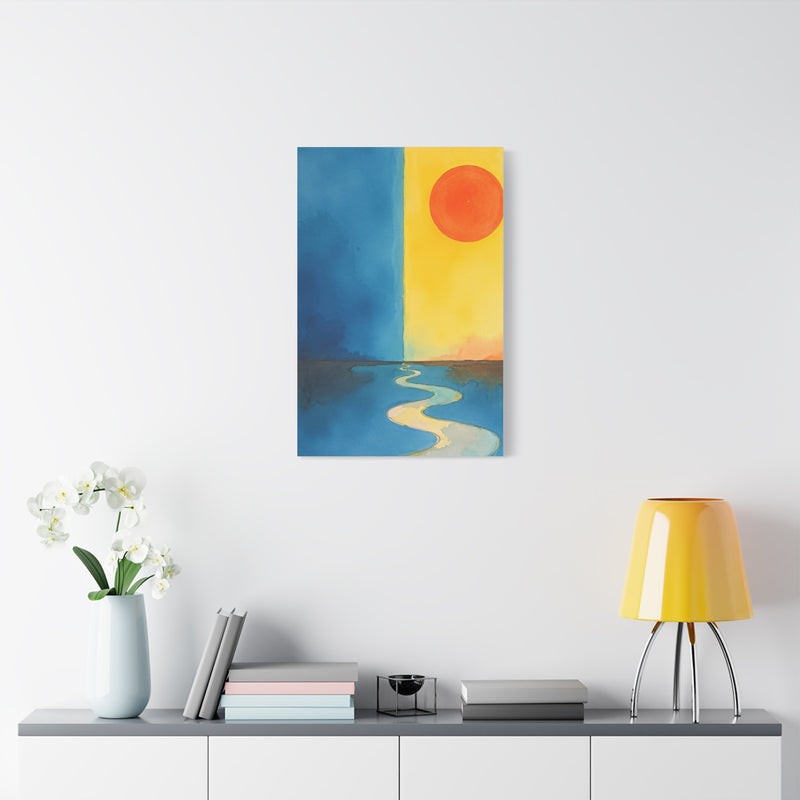 Canvas Wall Art- Pathway to Horizon: Day & Night Balance