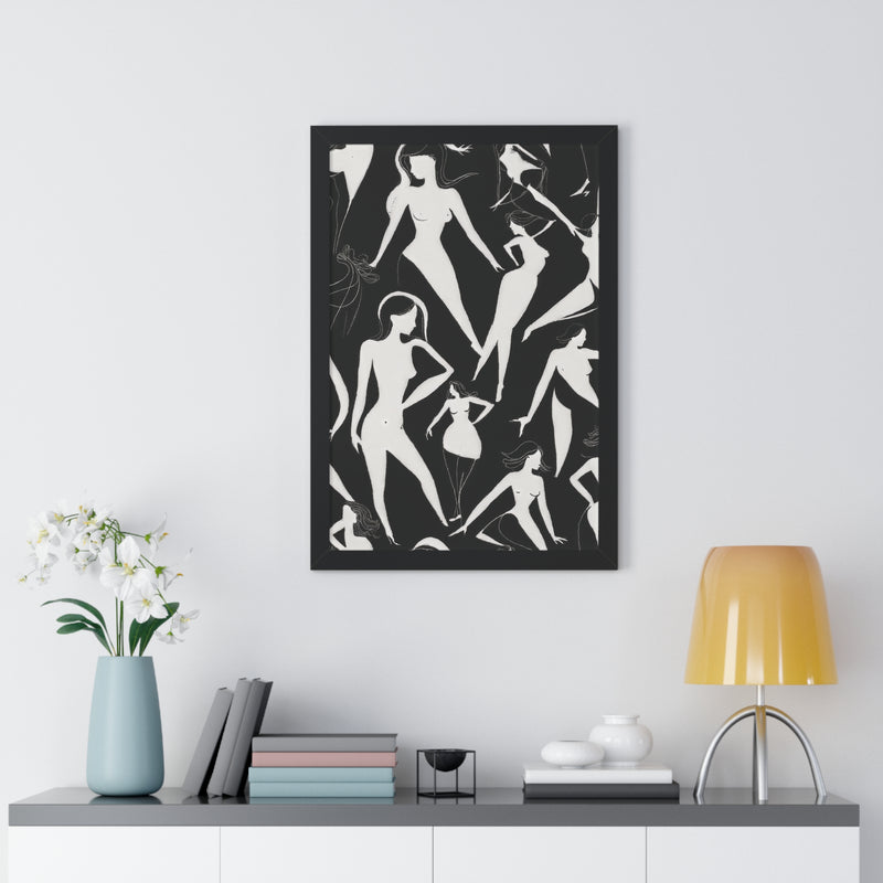 Framed Vertical Poster- A Dance of Form and Grace