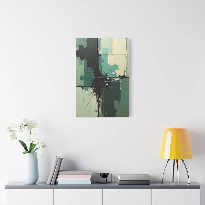 Canvas Wall Art - Abstract Textures in Green & Black "Urban Decay"