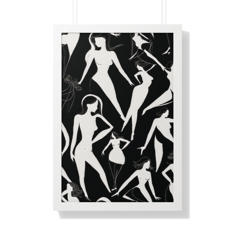 Framed Vertical Poster- A Dance of Form and Grace