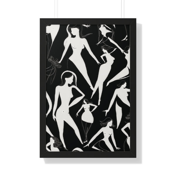 Framed Vertical Poster- A Dance of Form and Grace