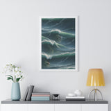 Framed Vertical Poster Print- Surfing Nature's Giants