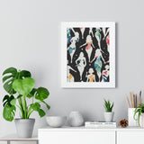 Framed Vertical Poster Print- A Dance of Colors and Shapes