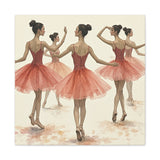 Canvas Wall Art - Ballerinas in Motion Watercolor Print