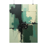 Abstract Green Matte Vertical Poster - Modern Wall Art for Home Decor