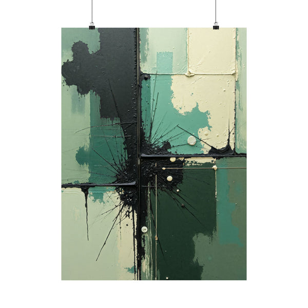 Abstract Green Matte Vertical Poster - Modern Wall Art for Home Decor