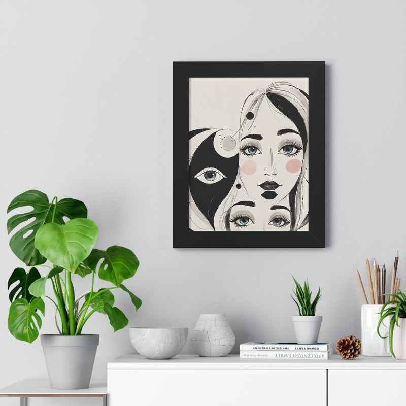 Framed Vertical Poster Print- Duality of Perception