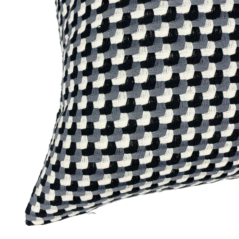 Black Bianca 18" Checkered Pillow