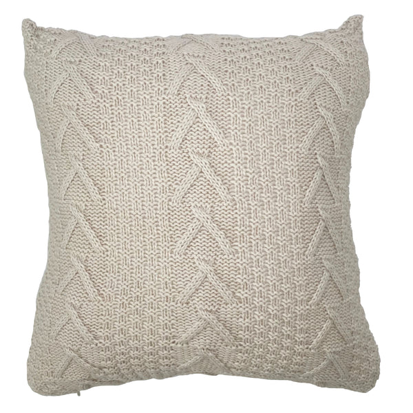 Ivory Dominique 18" Knitted Pillow
