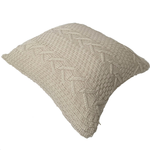 Ivory Dominique 18" Knitted Pillow