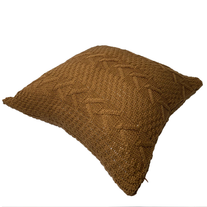 Brown Dominique 18" Knitted Pillow