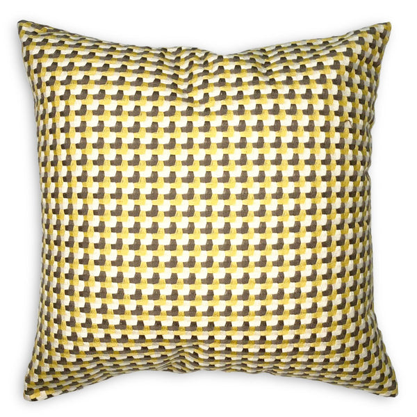 Yellow Bianca 18" Checkered Pillow
